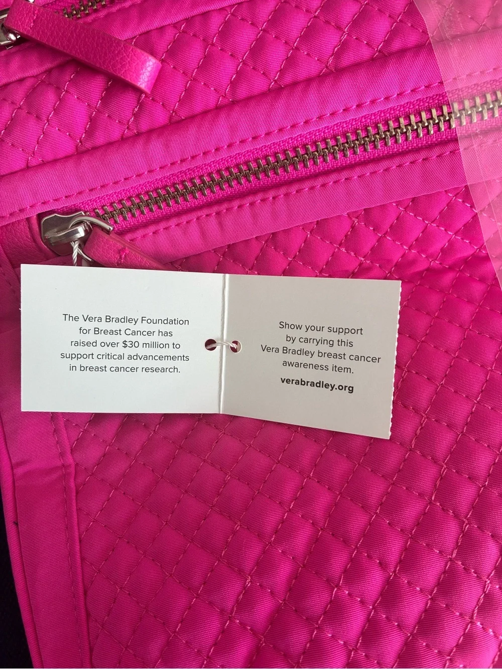 Vera Bradley Quilted Crossbody Bag in Hot Pink
